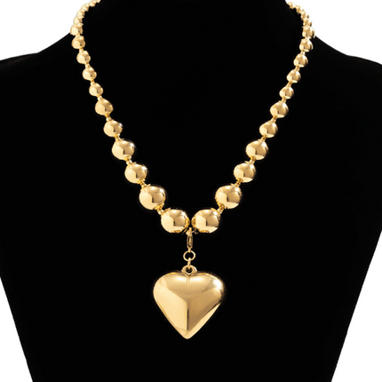 Exaggerated round punk collarbone chain Geometric beads Beaded necklace