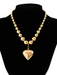 Exaggerated round punk collarbone chain Geometric beads Beaded necklace