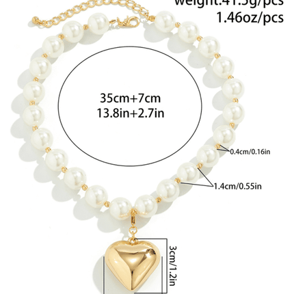 Exaggerated round punk collarbone chain Geometric beads Beaded necklace