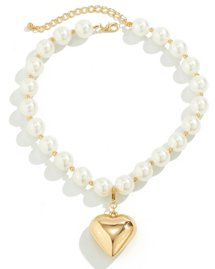 Exaggerated round punk collarbone chain Geometric beads Beaded necklace