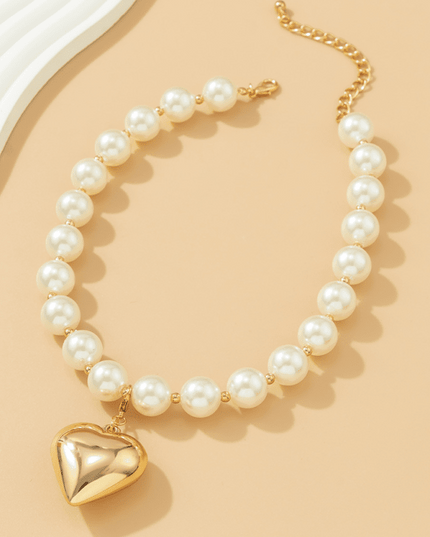 Exaggerated round punk collarbone chain Geometric beads Beaded necklace