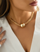 Punk multi-layer chain stacking necklace simple niche geometric sphere personality necklace