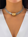 Punk multi-layer chain stacking necklace simple niche geometric sphere personality necklace