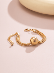 Punk multi-layer chain stacking necklace simple niche geometric sphere personality necklace