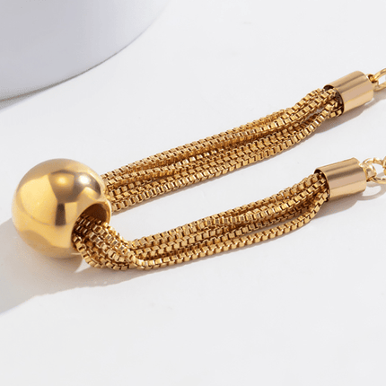 Punk multi-layer chain stacking necklace simple niche geometric sphere personality necklace