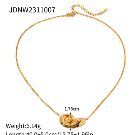 New Summer Beach Ocean Metallic Shell Necklace