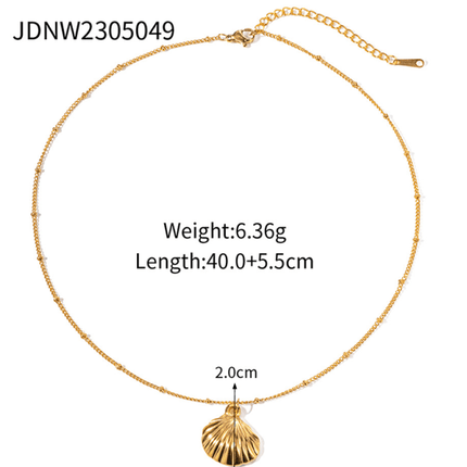 New Summer Beach Ocean Metallic Shell Necklace