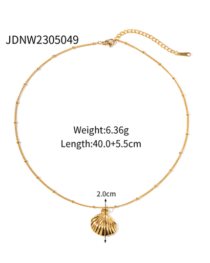 New Summer Beach Ocean Metallic Shell Necklace