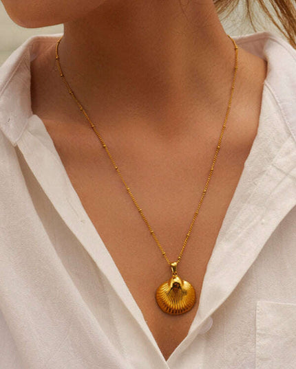 New Summer Beach Ocean Metallic Shell Necklace