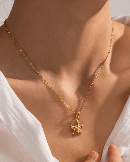 New Summer Beach Ocean Metallic Shell Necklace