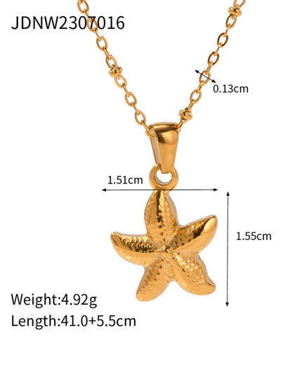 New Summer Beach Ocean Metallic Shell Necklace