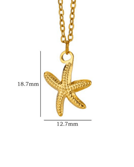Ocean Starfish Pendant Necklace – Versatile Stainless Steel Holiday Jewelry
