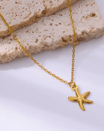 Ocean Starfish Pendant Necklace – Versatile Stainless Steel Holiday Jewelry