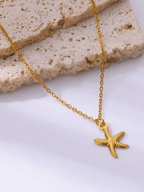 Ocean Starfish Pendant Necklace – Versatile Stainless Steel Holiday Jewelry
