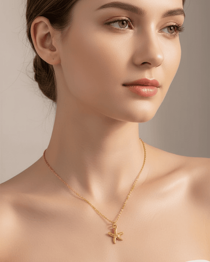 Ocean Starfish Pendant Necklace – Versatile Stainless Steel Holiday Jewelry