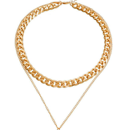 Double-Layer Mother-of-Pearl Pendant Necklace – Modern Rectangular Design