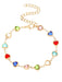Colorful love zircon bracelet Personalized temperament alloy heart-shaped dopamine bracelet