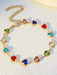 Colorful love zircon bracelet Personalized temperament alloy heart-shaped dopamine bracelet