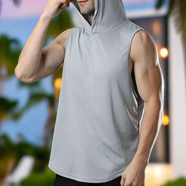 Men's Hooded Woven Polyester Sports Vest