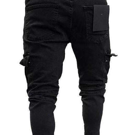 Men Street Style Knit Cargo Jeans