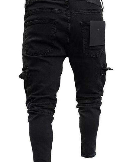 Men Street Style Knit Cargo Jeans