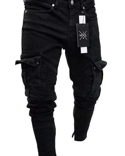 Men Street Style Knit Cargo Jeans