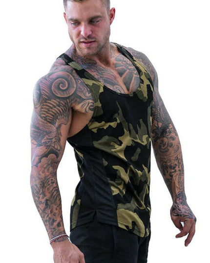 Men's Camouflage Print Breathable Quick Dry Sleeveless Tank Top