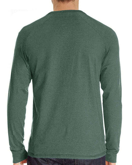 Men Casual Button Henley Long Sleeve