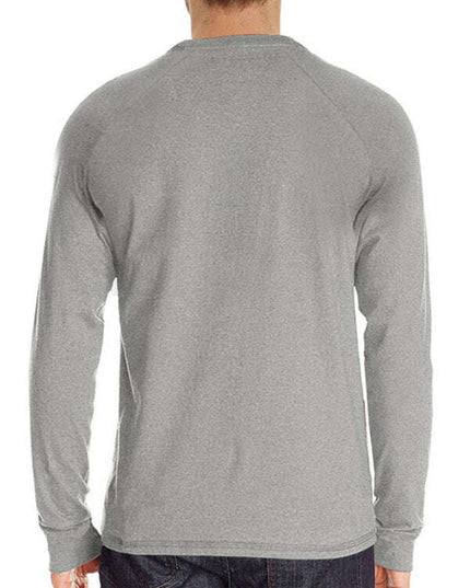 Men Casual Button Henley Long Sleeve