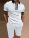 Color Contrast Men's Polo Shirt and Shorts Set for Versatile Casual Attire