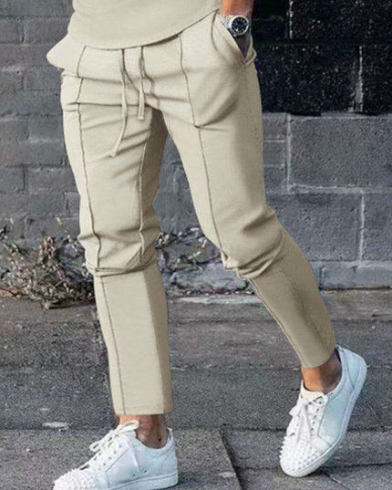 Men's Cozy Lounge Set: Long Sleeve Tee and Matching Pants for Ultimate Comfort