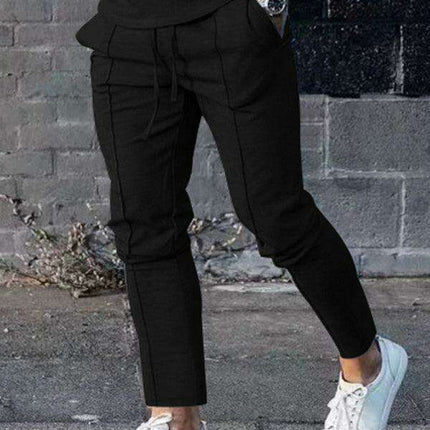 Men's Cozy Lounge Set: Long Sleeve Tee and Matching Pants for Ultimate Comfort