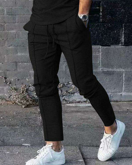 Men's Cozy Lounge Set: Long Sleeve Tee and Matching Pants for Ultimate Comfort