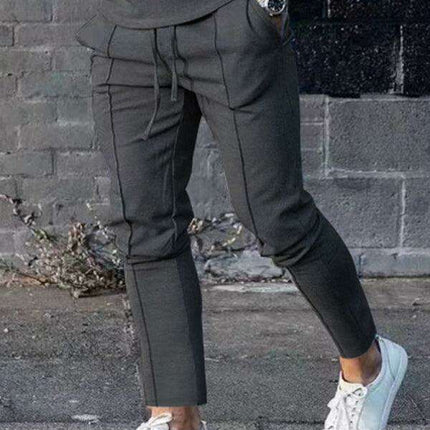 Men's Cozy Lounge Set: Long Sleeve Tee and Matching Pants for Ultimate Comfort