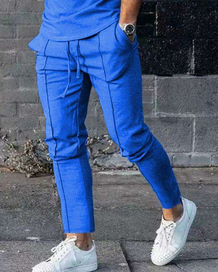 Men's Cozy Lounge Set: Long Sleeve Tee and Matching Pants for Ultimate Comfort