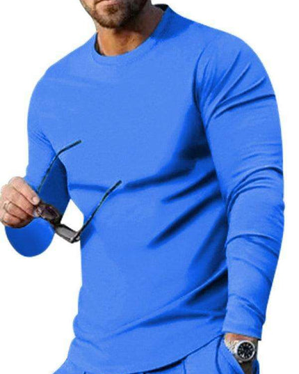 Men's Cozy Lounge Set: Long Sleeve Tee and Matching Pants for Ultimate Comfort