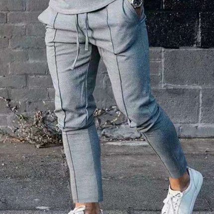 Men's Cozy Lounge Set: Long Sleeve Tee and Matching Pants for Ultimate Comfort