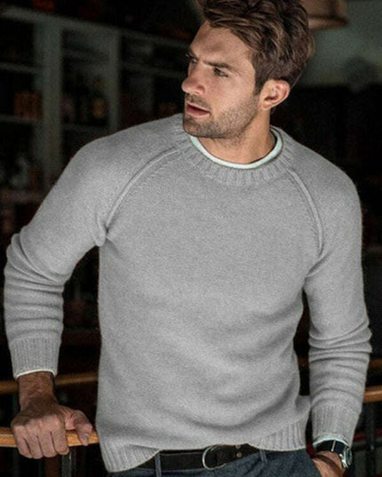 Men's round neck slim fit tops and sweaters
