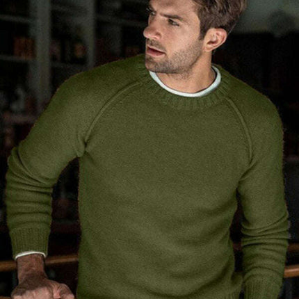 Men's round neck slim fit tops and sweaters