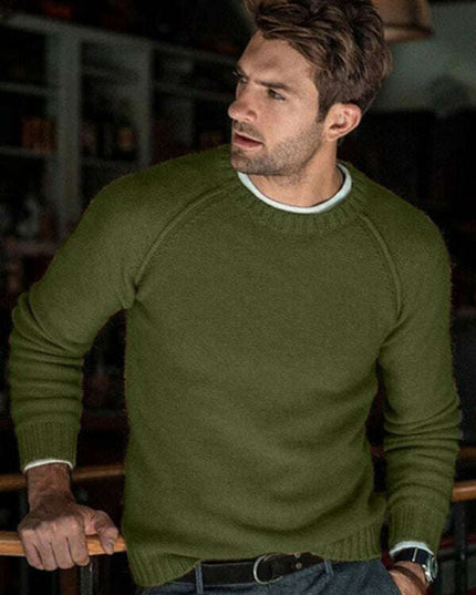 Men's round neck slim fit tops and sweaters