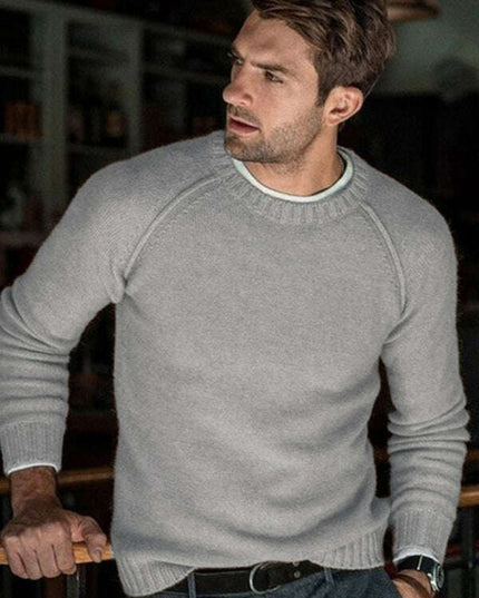 Men's round neck slim fit tops and sweaters