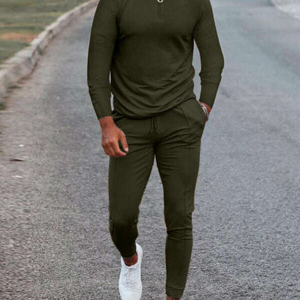 Men's Lapel Long Sleeve Pants Casual Fashion Suit