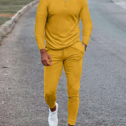 Men's Lapel Long Sleeve Pants Casual Fashion Suit