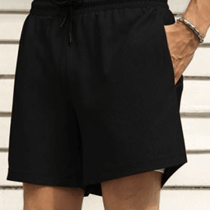 Men's casual sports shorts running shorts quick-drying lined double-layer woven shorts
