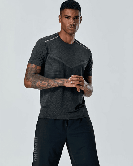 Short Sleeve Athletic T-Shirt Men's Quick Dry Running Wear Training Top