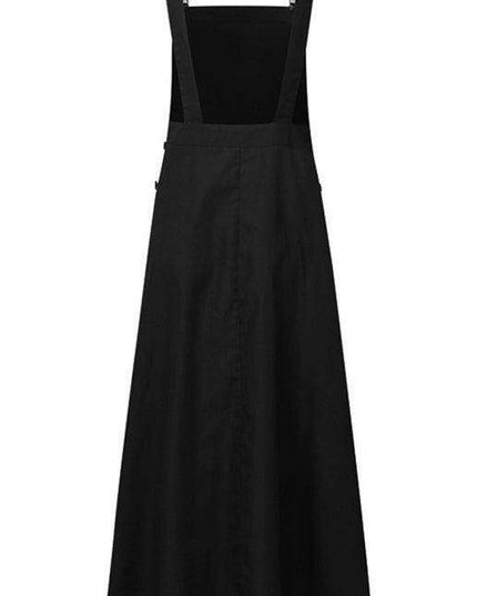 Chic Black Square Neck Suspender Skirt for Women