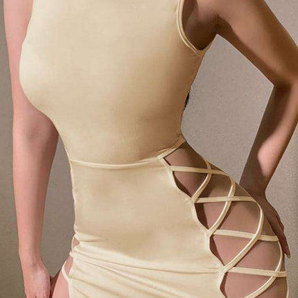Summer Chic High-Slit Strappy Dress