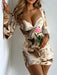 Seductive Printed Bodycon Dress with Allure Low-Cut Design for Women