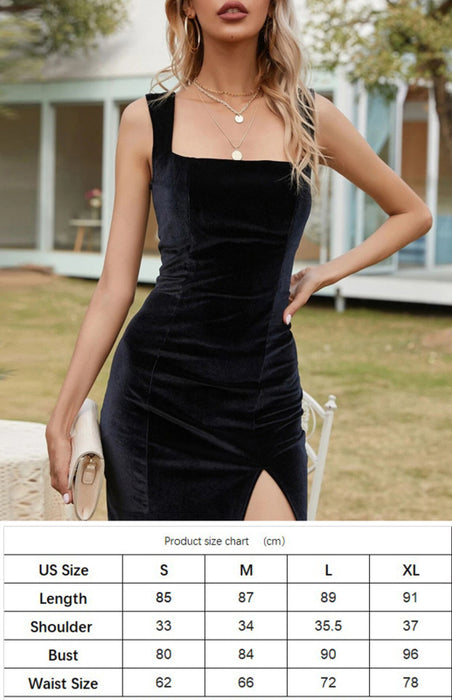 Sultry Square Neck Bodycon Dress with Flattering Hip Detail