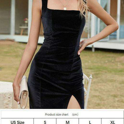 Elegant Square Neck Bodycon Dress with Curve-Enhancing Design